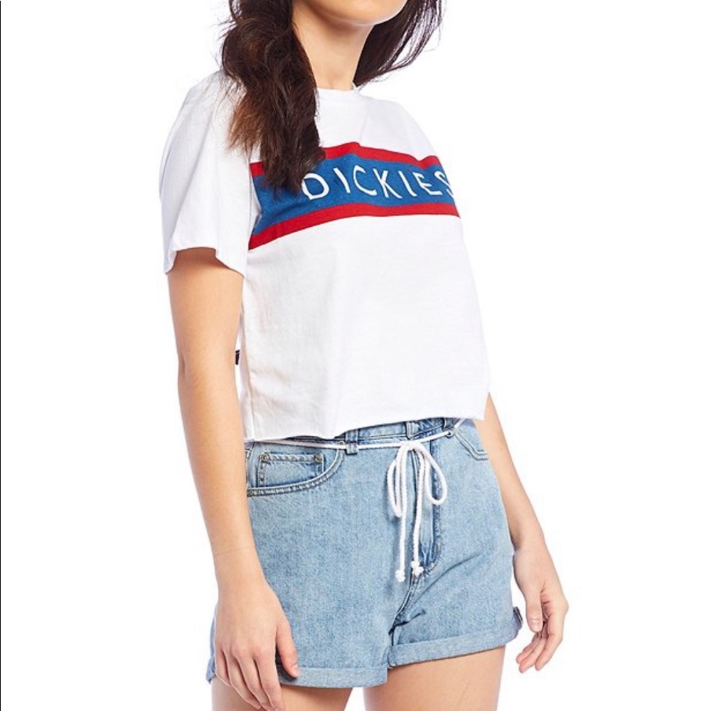 Dickies Short Sleeves Logo Stripe Cropped Tee